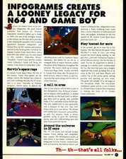 Infogrames Looney Tunes N64 Game Boy Magazine Article Ad Vintage Print 1999 picture