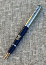 Parker VS Fountain Pen NOS Mint 1947 Q1 Royal Blue Lustraloy Cap, 14k Gold Nib F picture