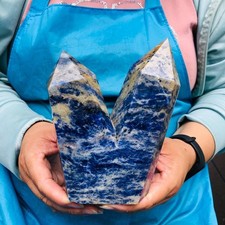 2 pieces 5.5LB Natural Blue Vein Stone Crystal Multi Pointed Pillar Heals 2240 picture