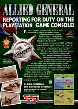 Allied General PlayStation Game Ad SSI Wargame Vintage Original Print 1995 picture