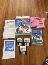 Sid Meier's Colonization PC Big Box CIB Floppy Disks Complete w/ Manual & Cards picture