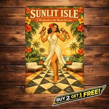 Cuba Paradise in the Tropics Vintage Latin Dancer 8x12 Metal Tin Sign picture