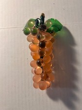 Vintage mid-century amber lucite grape cluster decor piece picture