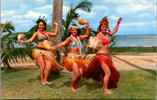 Vintage Kodak Hula Show Tahitian Dancers Hawaii Color Postcard C17812 picture