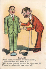 Comic PC * Valentine Series Tailor Measuring Mannequin w/ Poem early 1900s picture