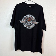 Harley-Davidson 2000’s Orlando Florida Skull Gear Black T-Shirt Size XL Vintage picture