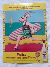 1991 VTG Malibu Caribbean Rum Magazine Ad -90s Beach - picture