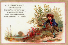 Victorian Trade Cards 1875-1900 M. P. Johnson Confectionery, New London, CT picture