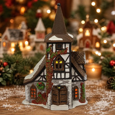 Dept 56 Dickens Village Old Michael Church 5562-0 Retired 1992 Lighted picture