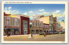c1940s South Side Penn Square Reading PA City Bank Woolworth Postcard picture
