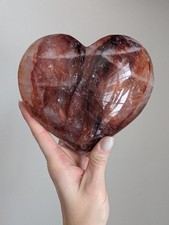 Fire Quartz Heart Carving Crystal Gemstone Large Big Point Chakra Reiki picture
