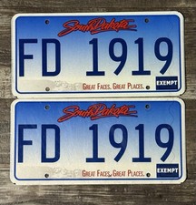 Beautiful pair of Expired Fire Department South Dakota License Plates From Menno picture