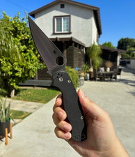 Spyderco Para Military 2 Folding Pocket Knife, Plain Edge, Black, CPM S45VN picture