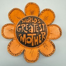 Vtg 70s Wallace Berrie Wallflower World’s Greatest Mother Wall Hanging Plaque picture