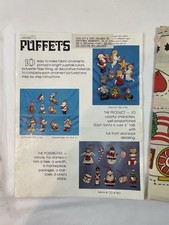 2 Vintage Kits (#782 & #784) PUFFETS 20 Craft Fabric Christmas Ornaments 1981 picture