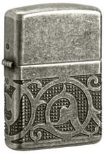 Zippo Pattern Design Armor MultiCut Antique Silver 49290 picture