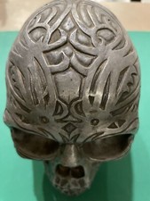 1998 WUI W.U.I. TRIBAL TATTOO SKULL Summit Collection  Pewter Gothic Halloween picture
