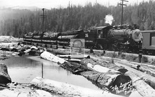 Pacific Lumber Co Logging Railroad Train Scotia California CA - Reprint picture