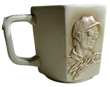 Vintage 1997 NASCAR # 24 Jeff Gordon Coffee Mug 12 FL OZ Beige Cup Raised Design picture