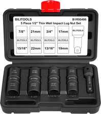 5pc Flip Lug Nut Socket Set 1/2