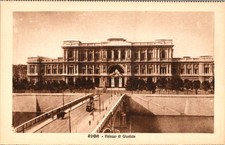 Rome Palazzo di Giustizia PC c~1920 Sepia Tram View Tiber Bridge Guglielmo picture