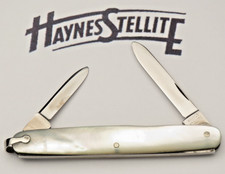 Antique 1920's HAYNES STELLITE Senator Penknife - Pearl Handles - RARE & Mint picture