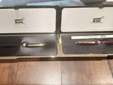 2 Vintage Montblanc Pens Meisterstuck Classique Red Gold Ballpoint Pen & Black picture