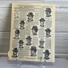 40+Vintage Sears And Roebuck Catalog Hats/mens/womans Pages Junk Journal Craft picture