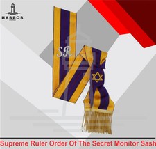 Masonic Order of the Secret Monitor OSM Supreme Ruler Sash Gold Fringe Regalia picture
