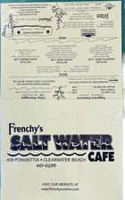 Frenchy's Salt Water Cafe Seafood Restaurant Menu Clearwater Beach Florida FL picture