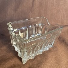 Sugar Packet Holder Clear Glass Ribbed Sweetener Caddy Diner Restaurant Table picture