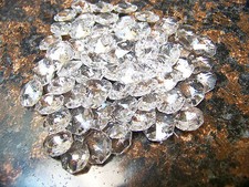  200- 14MM AAA 2 HOLE CUT LEADED CRYSTAL CLEAR OCTAGON  GLASS BEADS CHANDELIER  picture