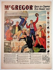 1951 McGregor Back-to-Campus Big Game Vintage Magazine Ad College Sports Mascots picture