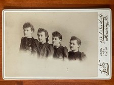Four Pretty Girls Horizontal Cabinet Card Unique Antique Photo Fritz Reading PA picture
