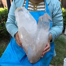 14.65LB Natural Clear white quartz crystal cluster Mineral specimen healing picture