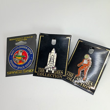Vintage Space Enamel Pin Lot - NASA Mars Rover Astronaut Shuttle - NM 3 Pins picture