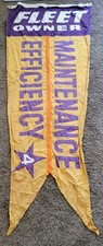 Vintage Fleet Owner Maintenance Efficiency Used Car Flag Sign Pennant Man Cave  picture