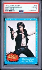 1977 Star Wars #58 Harrison Ford As Han Solo PSA 6 picture