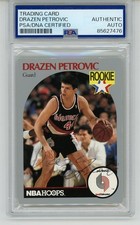 Drazen Petrovic ~ Signed 1990 NBA Hoops 248 Rookie Card Auto ~ PSA DNA picture