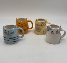 Set Of 4 BICO Cat Coffee Tea Ceramic Mugs Cups Different Colors Fun picture