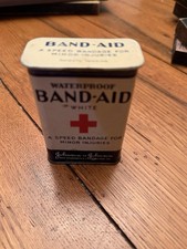 Band-Aid Sheer Strips Metal Tin Vintage, Empty, 3.5 x 2.25 x 1