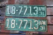 1931 Kansas License Plate Pair, 18-7713, Dickinson County picture