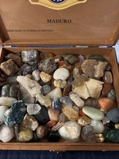 Treasure Chest of Gems or Stones & Shiny Smooth Items & Collection Rare Pieces picture