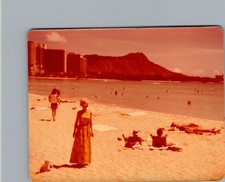 1960s Waikiki Beach Photograph Royal Hawaiian Hotel Red Fade Diamond Head picture