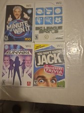 4 Different Wii Games - Minute To Win It Big League Sports You Don't Know Jack + picture