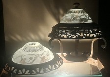 Hampton Bay Art Deco Ceiling Light Lot 11” Semi Flush & Large 13” Replacement picture