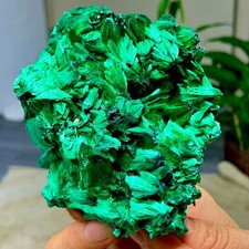 373G  Rare Natural acicular feather malachite Quartz Crystal mineral Specimen picture