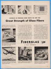 1944 Owens Corning Fiberglas Toledo OH WWII military aircraft glass fibers ad picture