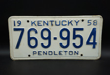 1958 PENDLETON County KENTUCKY License Plate picture