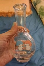 1978 SANRIO Japan Little Twin Star Glass Bud Vase  Vintage picture